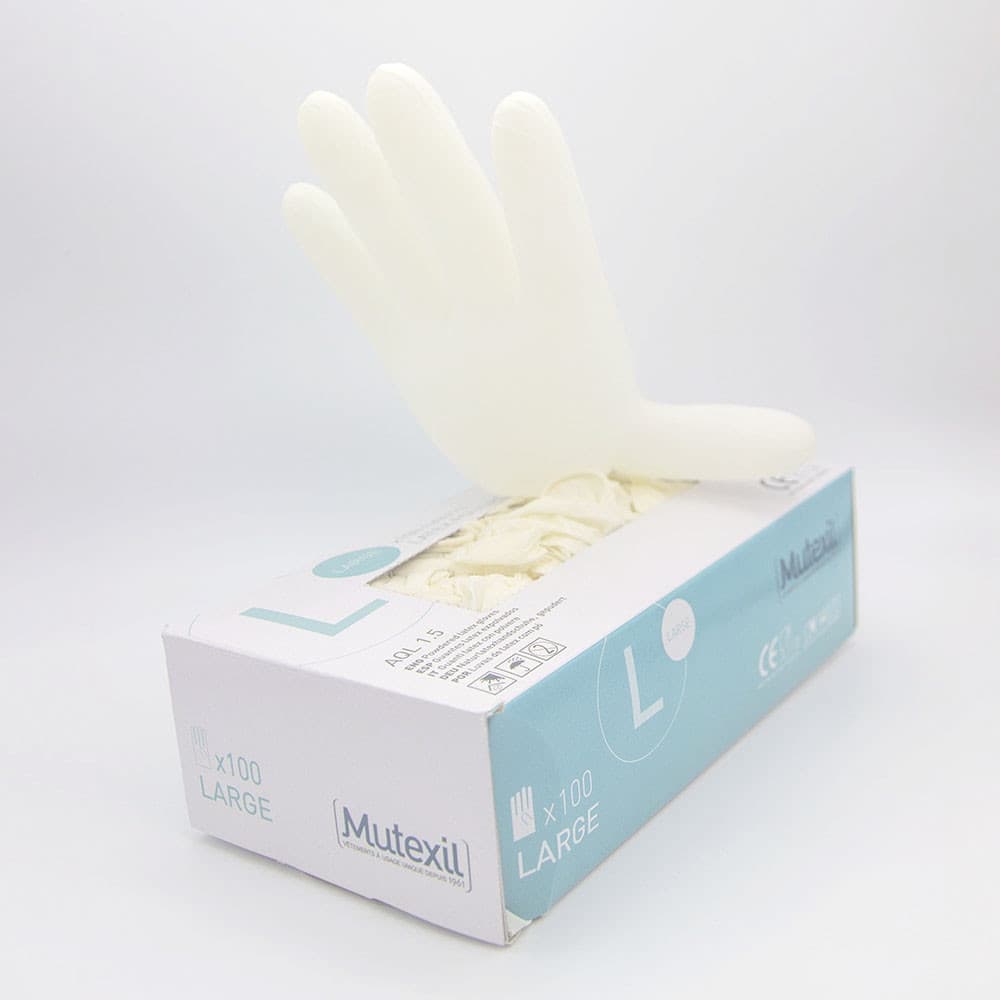 Gants jetables en latex - Boite de 100 - S - Blanc - 100